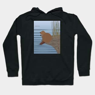 Minimal Zoo Art Series | A to Z  | Beaver Hoodie